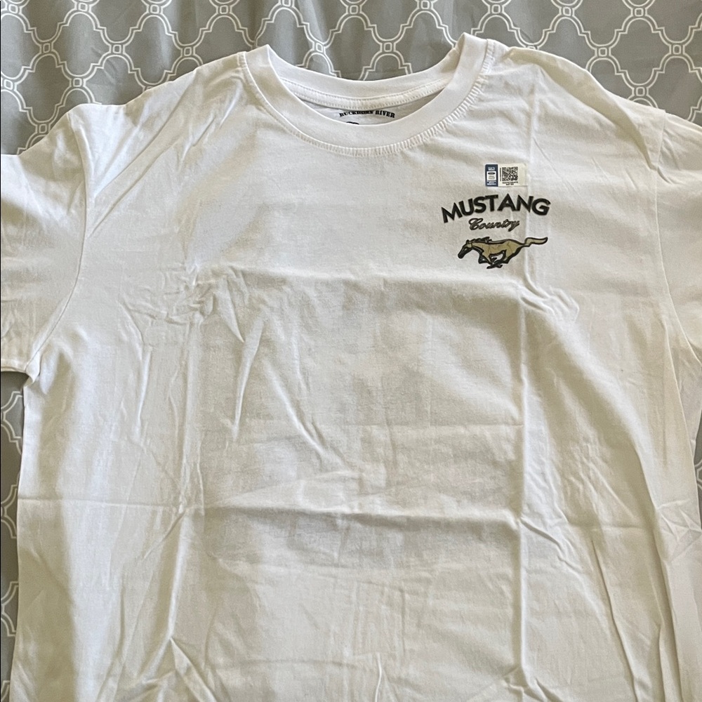 White Mustang Graphic Crewneck T-Shirt